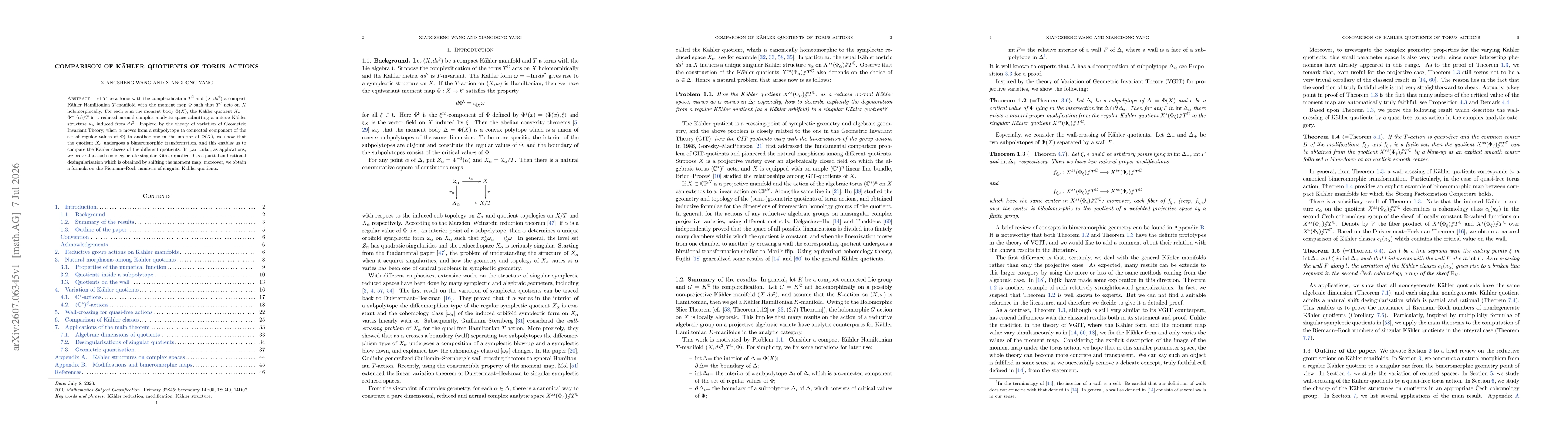 Thumbnail for Comparison of Kähler quotients of torus actions