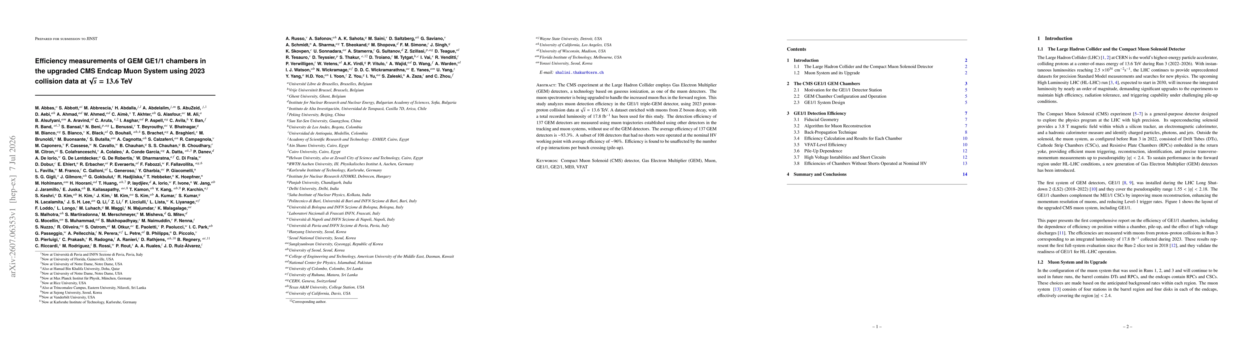 Thumbnail for Efficiency measurements of GEM GE1/1 chambers in the upgraded CMS Endcap Muon System using 2023 collision data at $\sqrt{s}=13.6$ TeV