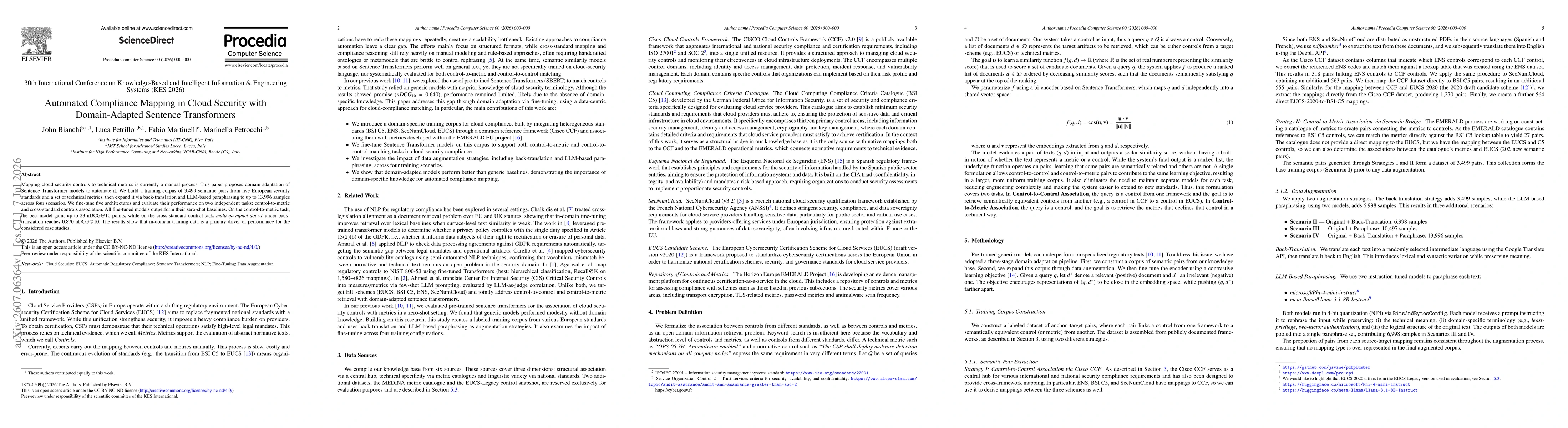 Thumbnail for Automated Compliance Mapping in Cloud Security with Domain-Adapted Sentence Transformers