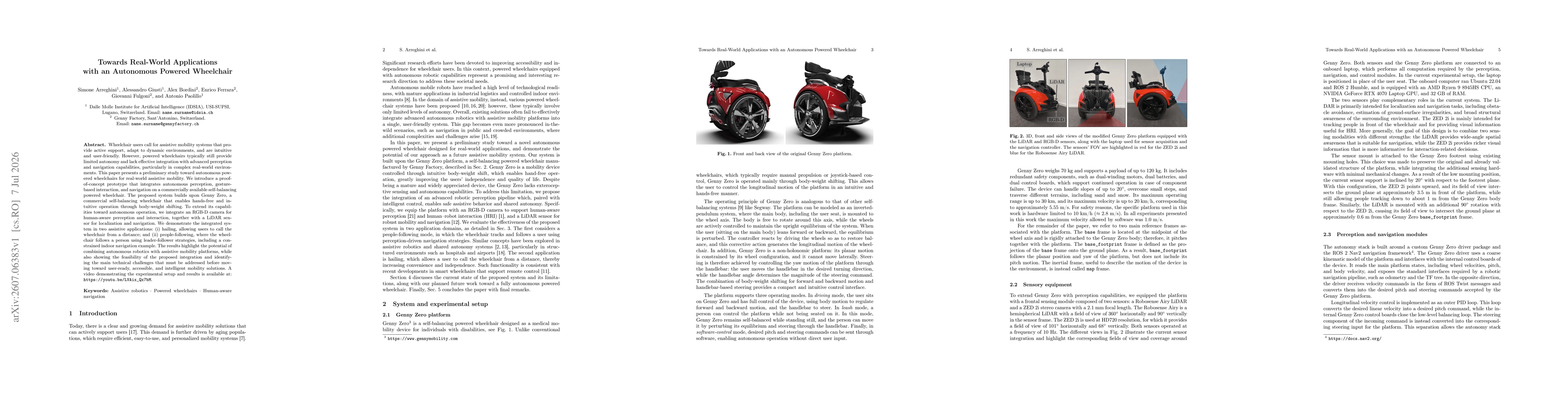 Thumbnail for Towards Real-World Applications with an Autonomous Powered Wheelchair