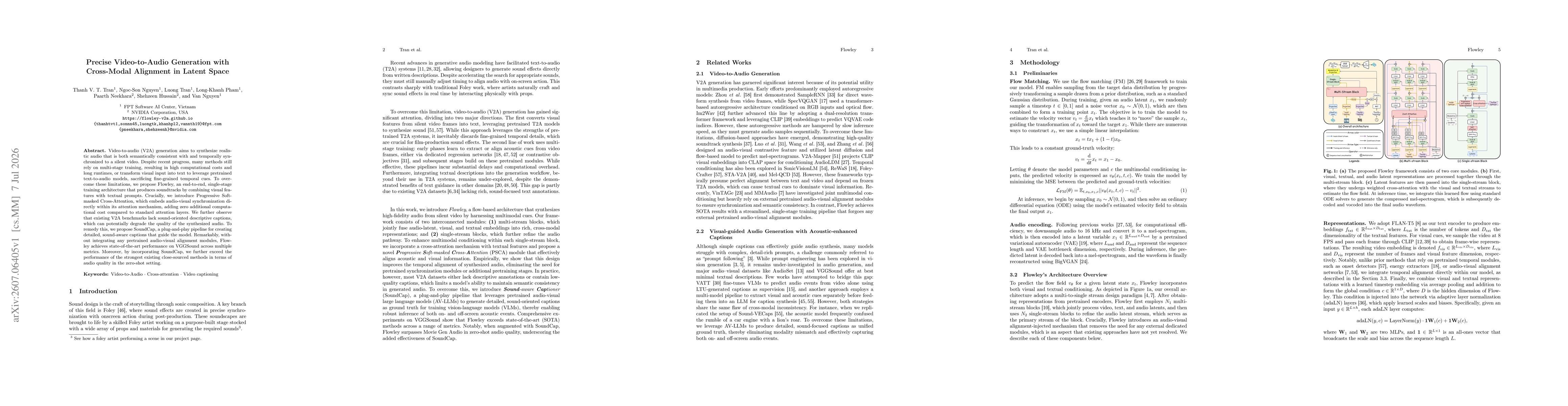 Thumbnail for Precise Video-to-Audio Generation with Cross-Modal Alignment in Latent Space