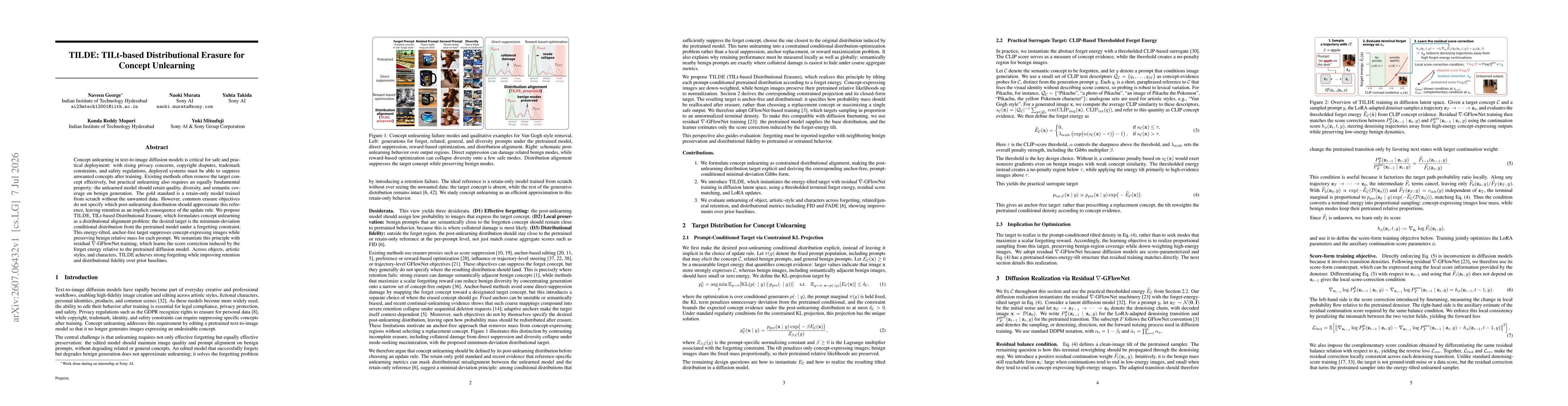 Thumbnail for TILDE: TILt-based Distributional Erasure for Concept Unlearning