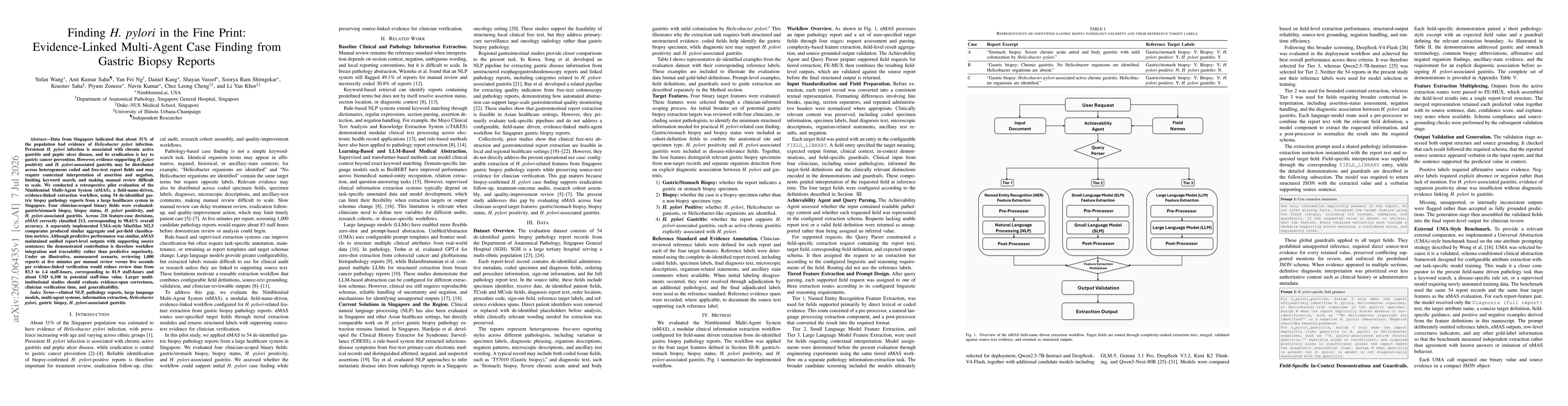 Thumbnail for Finding H. pylori in the Fine Print: Evidence-Linked Multi-Agent Case Finding from Gastric Biopsy Reports