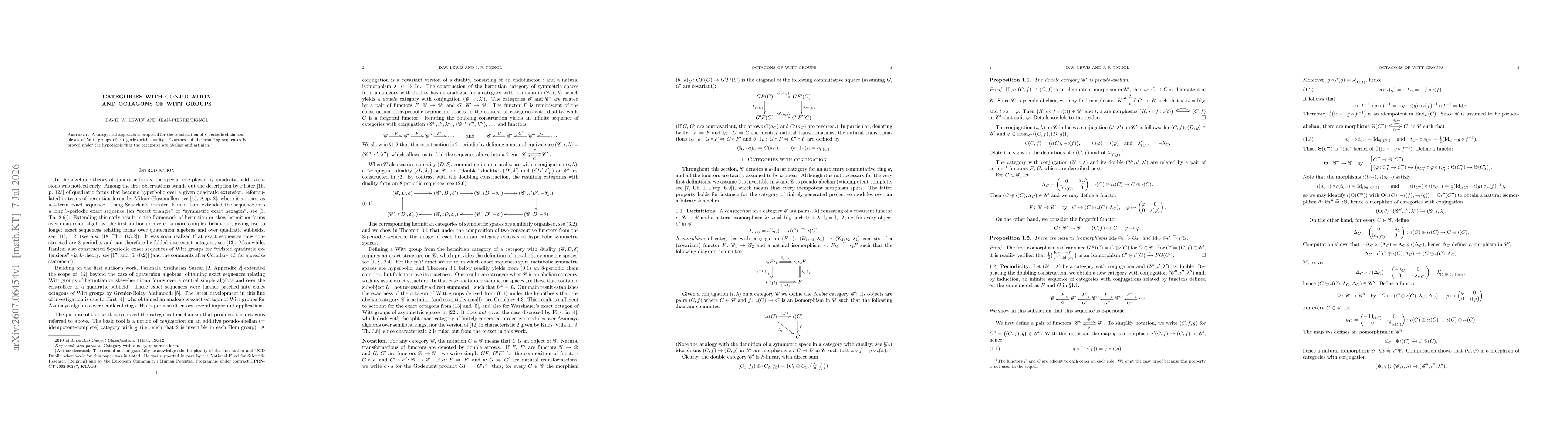 Thumbnail for Categories with conjugation and octagons of Witt groups