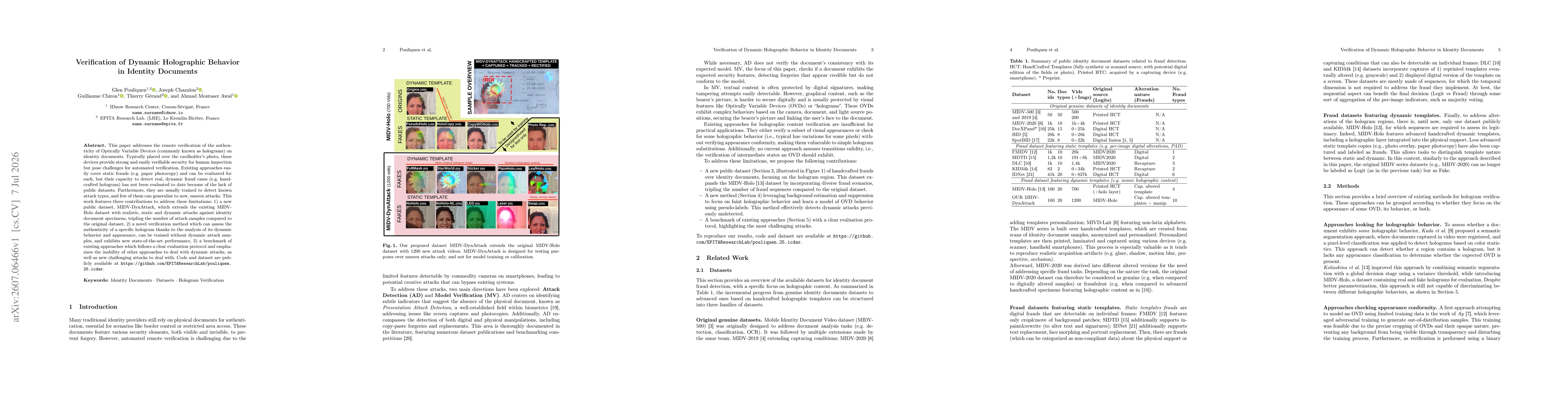 Thumbnail for Verification of Dynamic Holographic Behavior in Identity Documents
