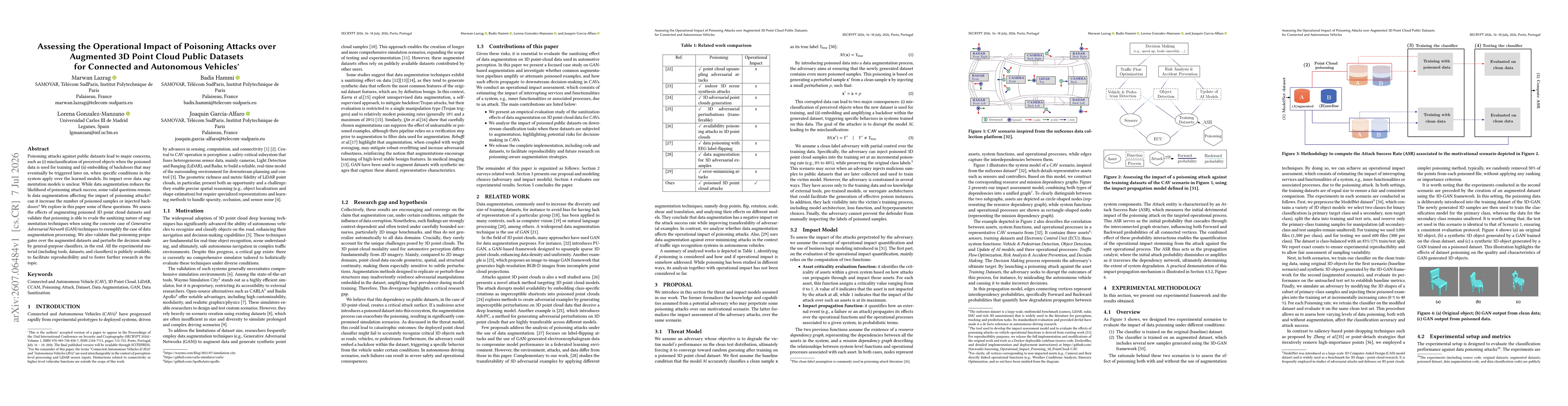 Thumbnail for Assessing the Operational Impact of Poisoning Attacks over Augmented 3D Point Cloud Public Datasets for Connected and Autonomous Vehicles