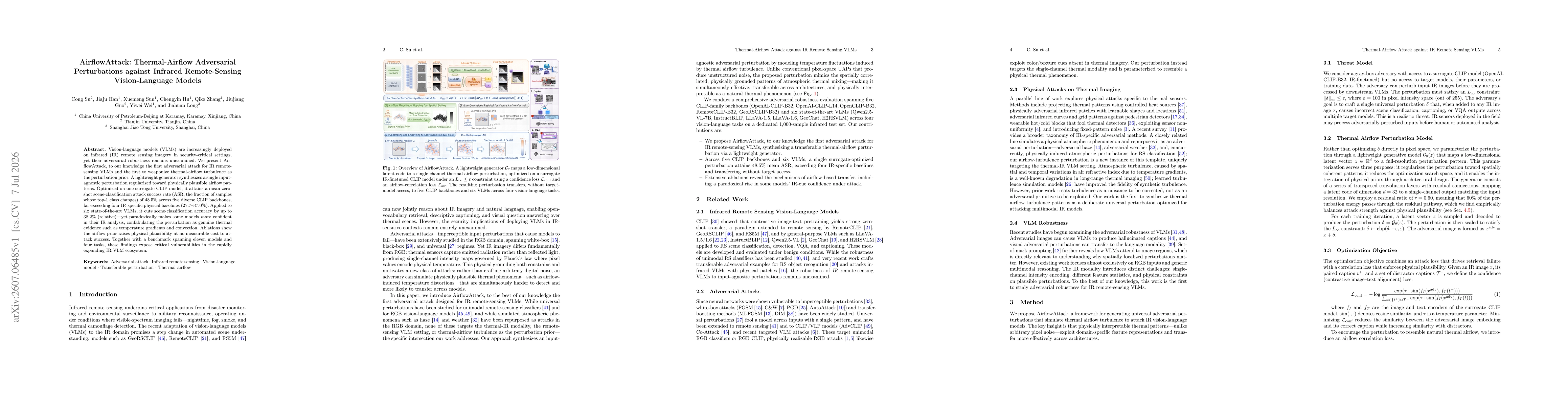 Thumbnail for AirflowAttack: Thermal-Airflow Adversarial Perturbations against Infrared Remote-Sensing Vision-Language Models