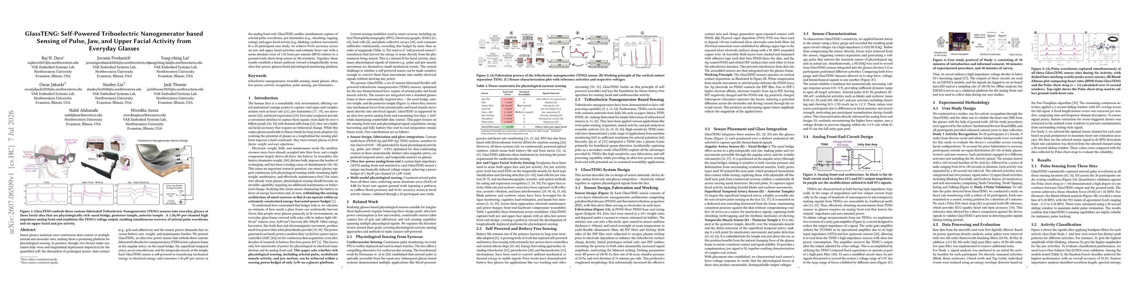Thumbnail for GlassTENG: Self-Powered Triboelectric Nanogenerator based Sensing of Pulse, Jaw, and Upper Facial Activity from Everyday Glasses