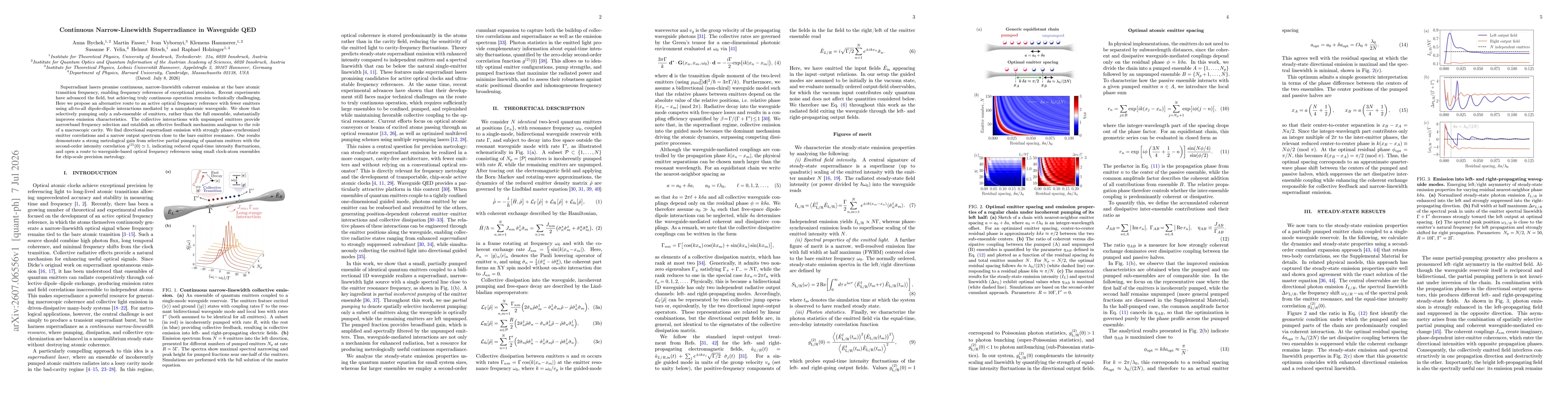 Thumbnail for Continuous Narrow-Linewidth Superradiance in Waveguide QED