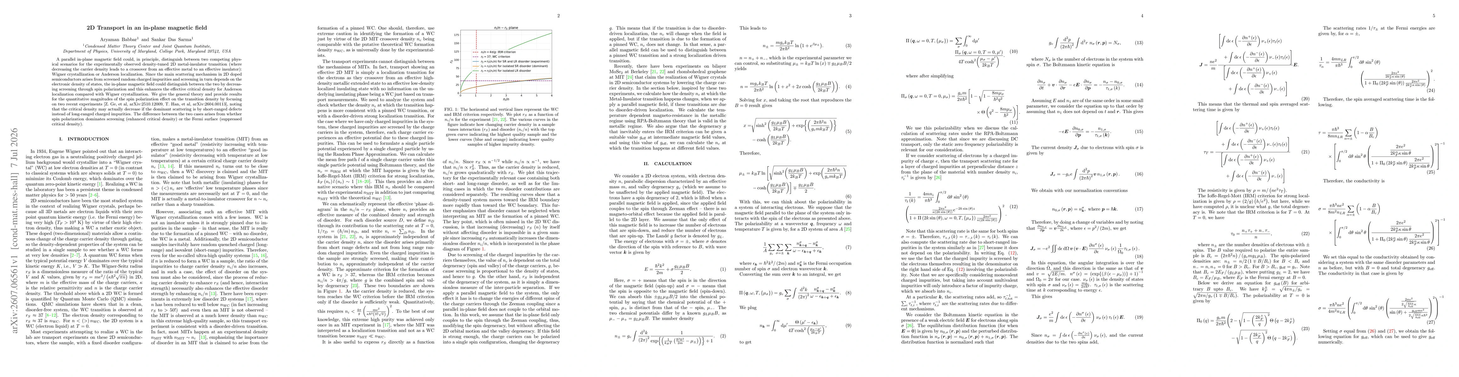 Thumbnail for 2D Transport in an in-plane magnetic field
