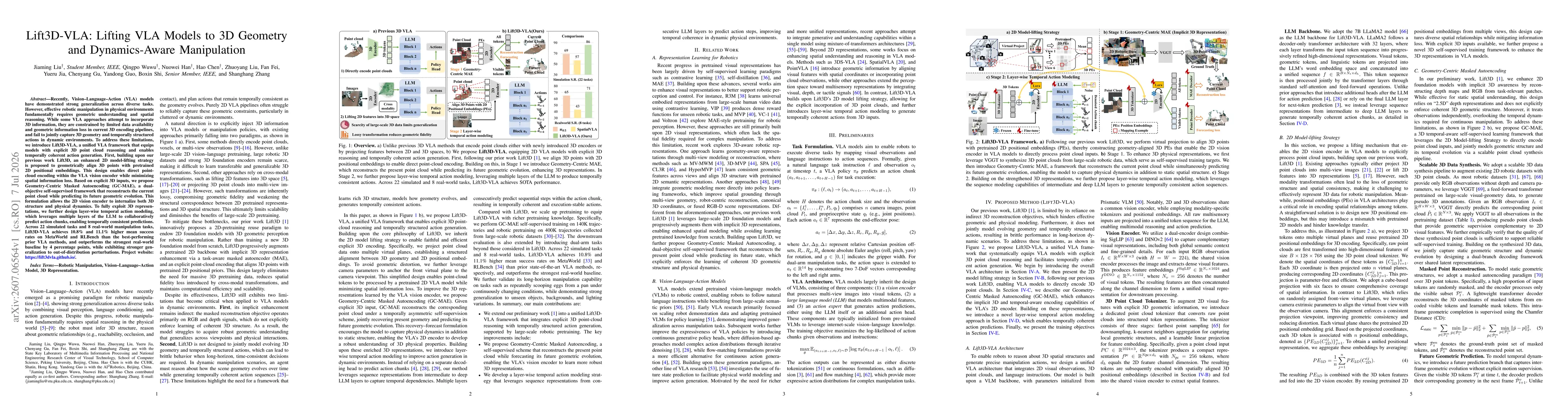 Thumbnail for Lift3D-VLA: Lifting VLA Models to 3D Geometry and Dynamics-Aware Manipulation