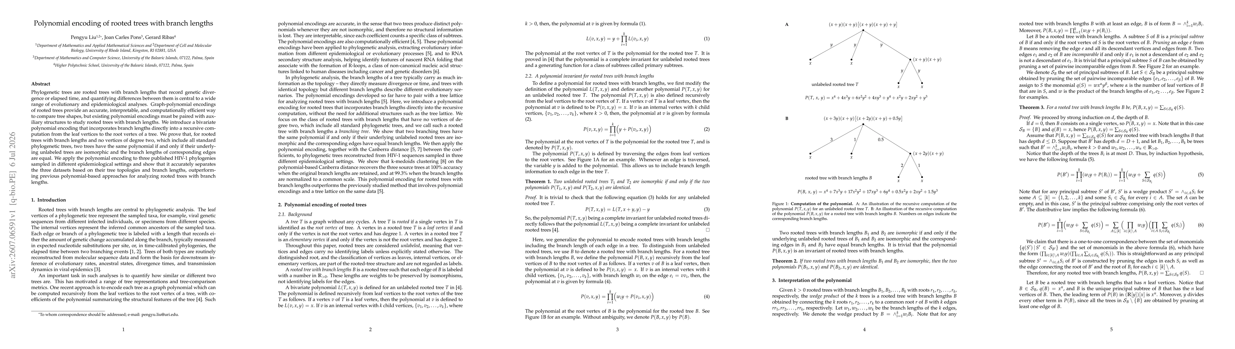 Thumbnail for Polynomial encoding of rooted trees with branch lengths