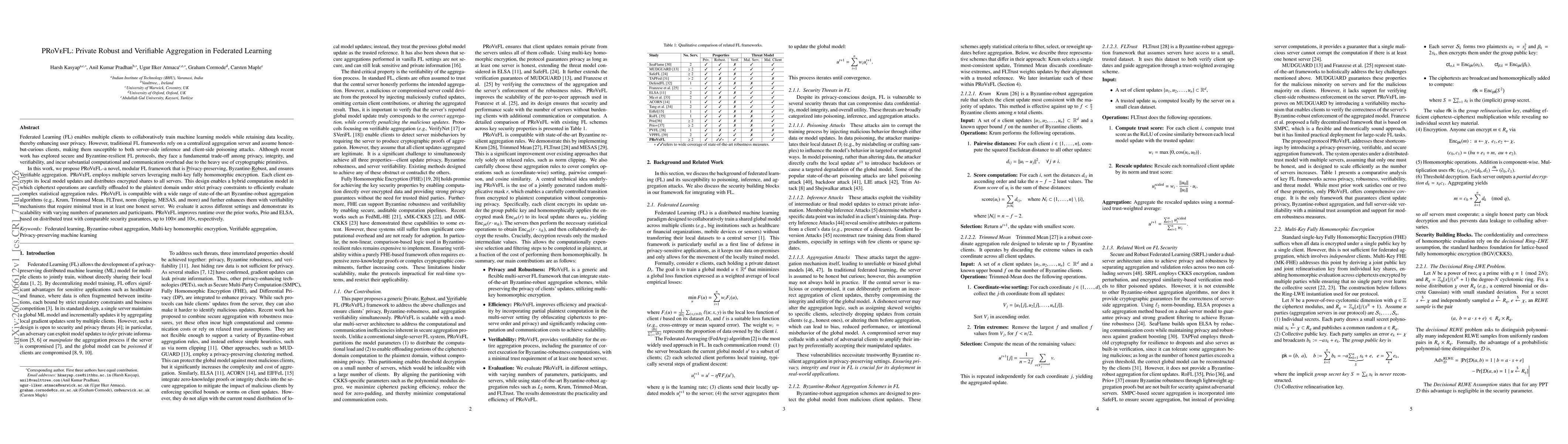 Thumbnail for PRoVeFL: Private Robust and Verifiable Aggregation in Federated Learning