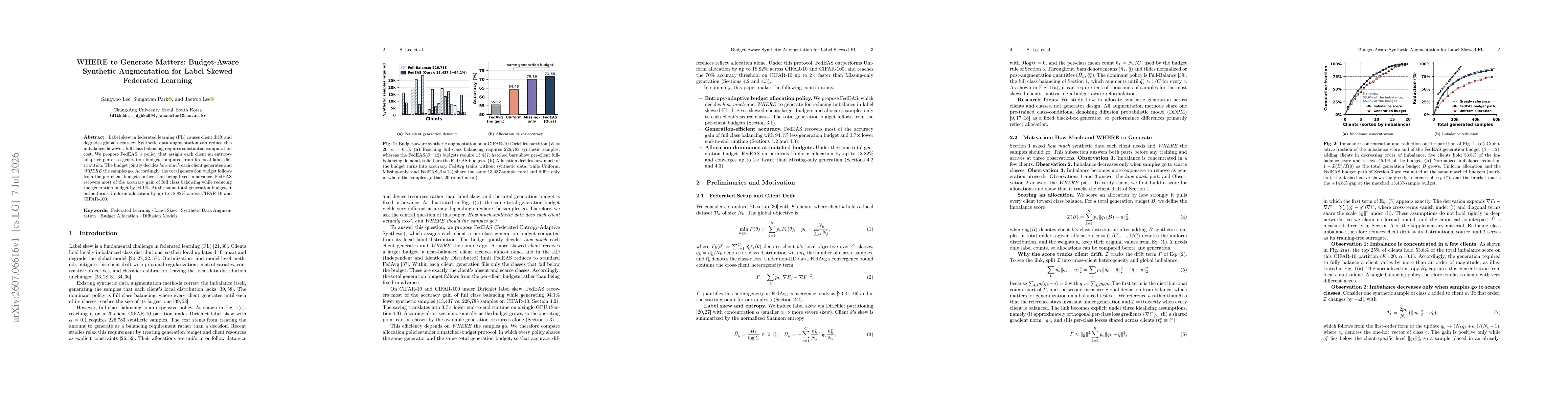 Thumbnail for WHERE to Generate Matters: Budget-Aware Synthetic Augmentation for Label Skewed Federated Learning