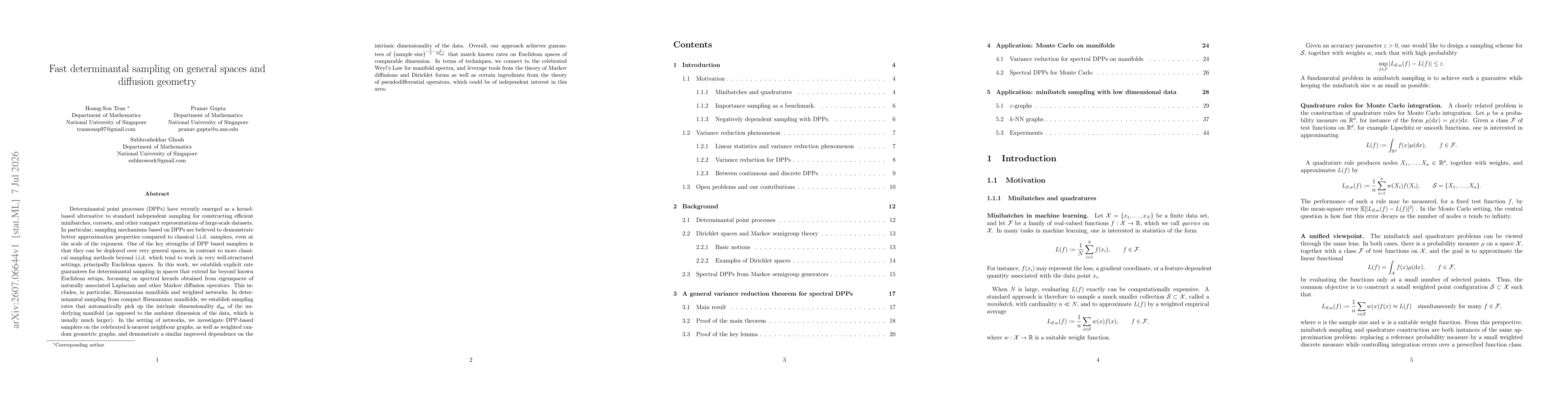 Thumbnail for Fast determinantal sampling on general spaces and diffusion geometry