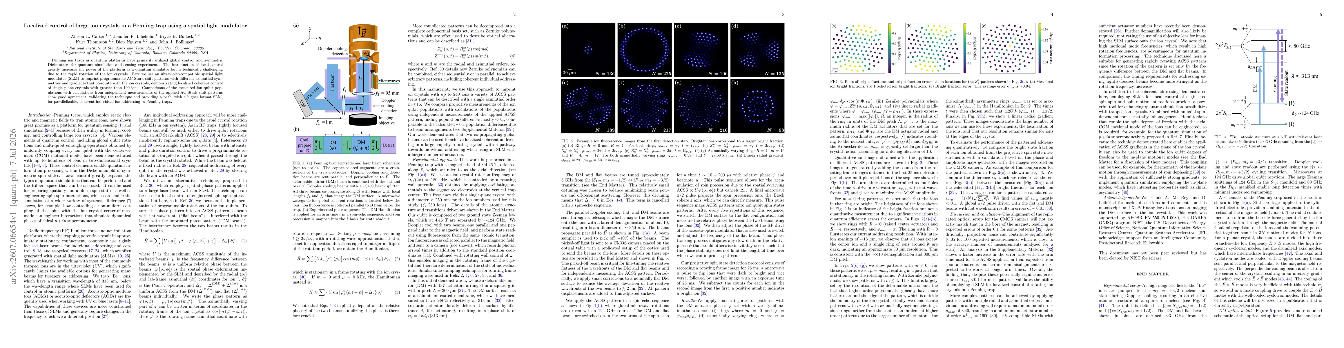Thumbnail for Localized control of large ion crystals in a Penning trap using a spatial light modulator