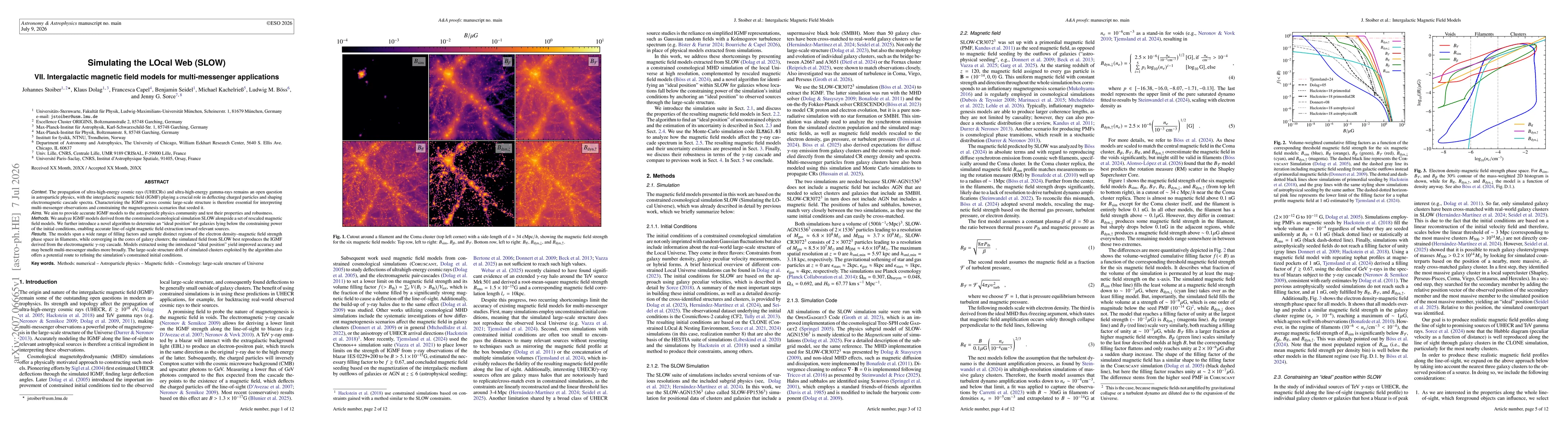Thumbnail for Simulating the LOcal Web (SLOW): VII. Intergalactic magnetic field models for multi-messenger applications