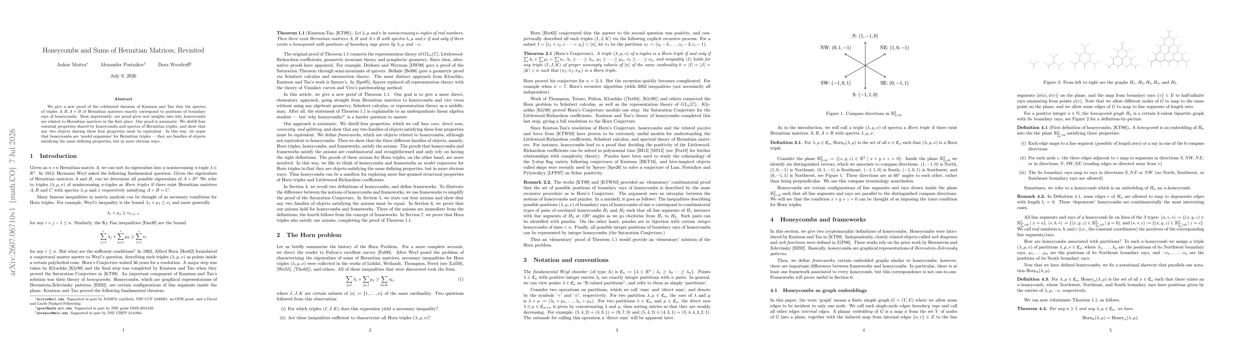 Thumbnail for Honeycombs and Sums of Hermitian Matrices, Revisited