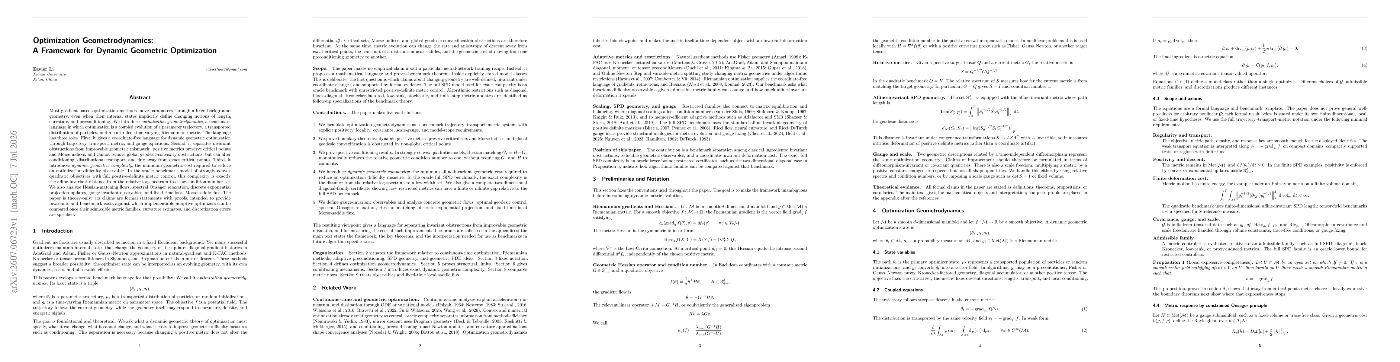 Thumbnail for Optimization Geometrodynamics: A Framework for Dynamic Geometric Optimization