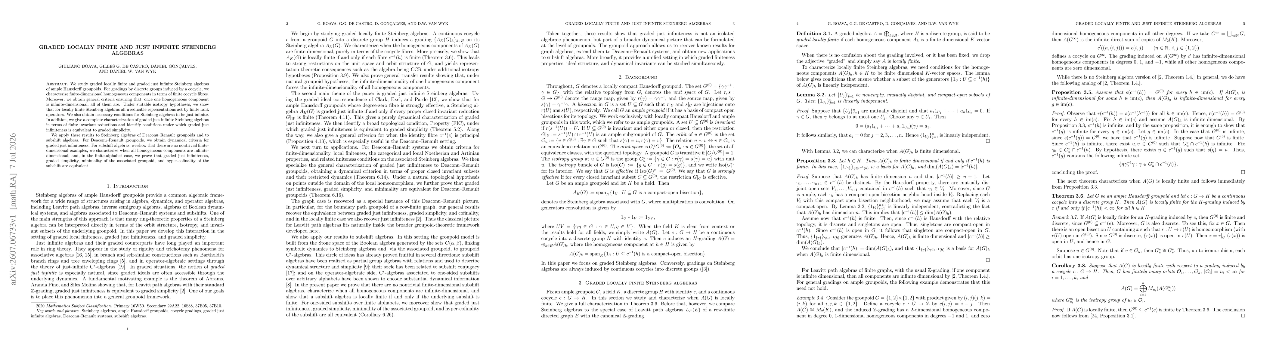 Thumbnail for Graded Locally Finite and Just Infinite Steinberg Algebras
