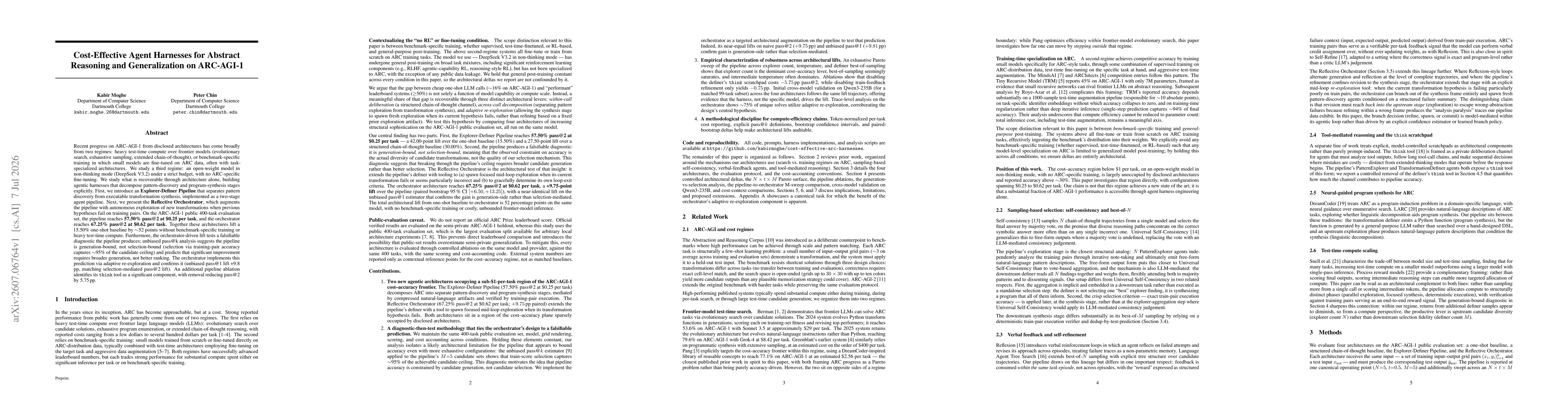 Thumbnail for Cost-Effective Agent Harnesses for Abstract Reasoning and Generalization on ARC-AGI-1