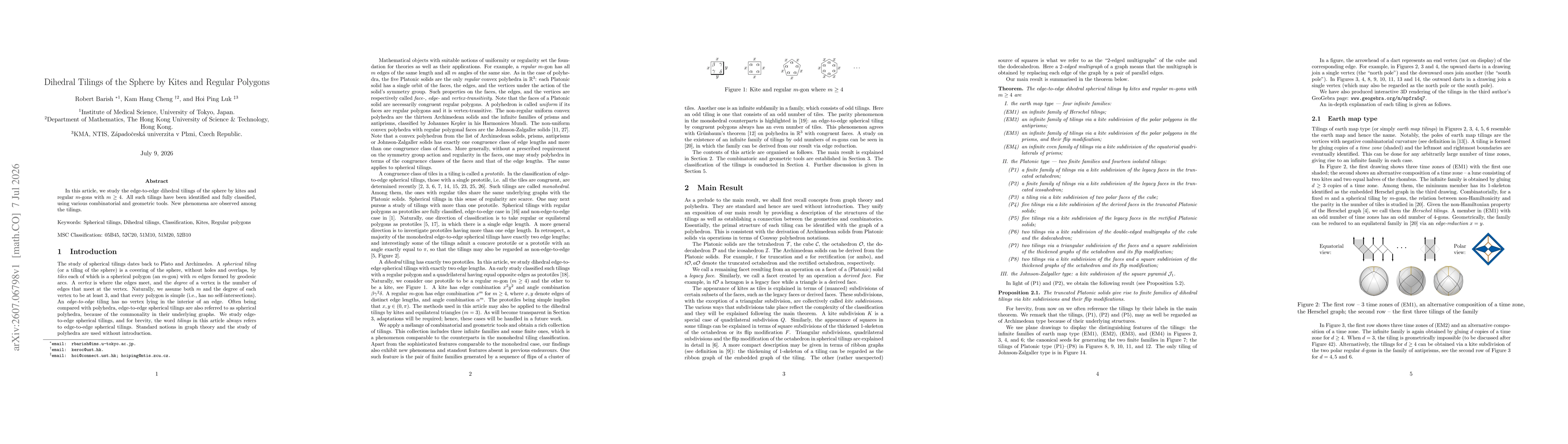 Thumbnail for Dihedral Tilings of the Sphere by Kites and Regular Polygons