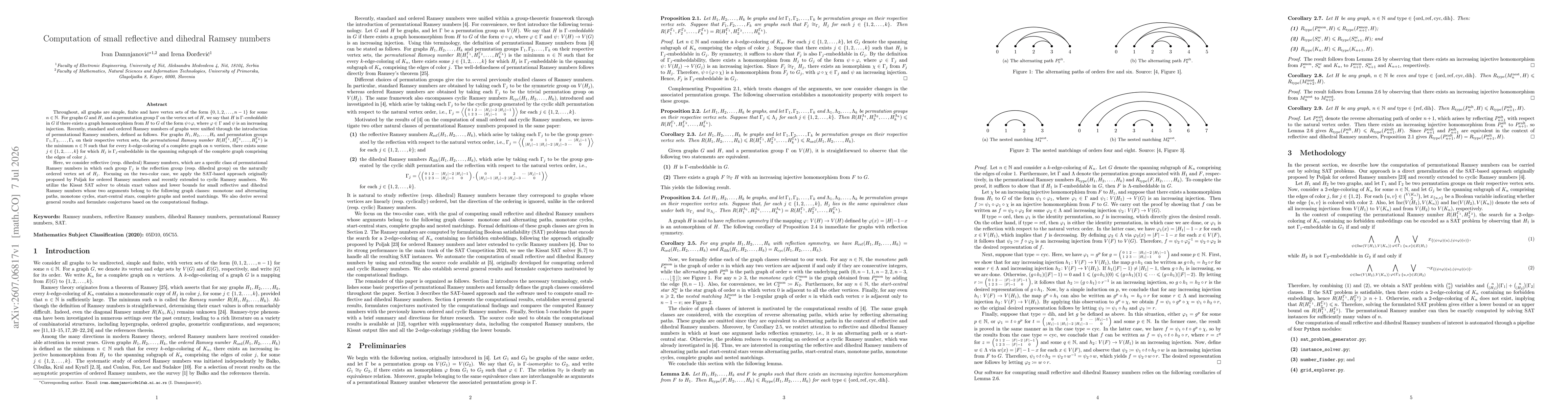 Thumbnail for Computation of small reflective and dihedral Ramsey numbers
