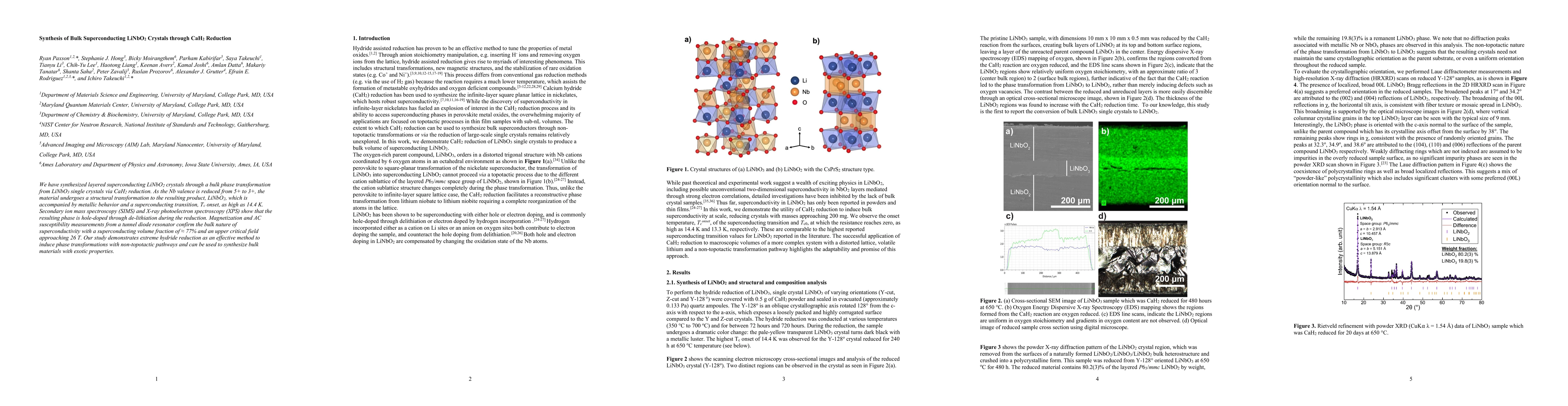 Thumbnail for Synthesis of Bulk Superconducting LiNbO$_2$ Crystals through CaH$_2$ Reduction