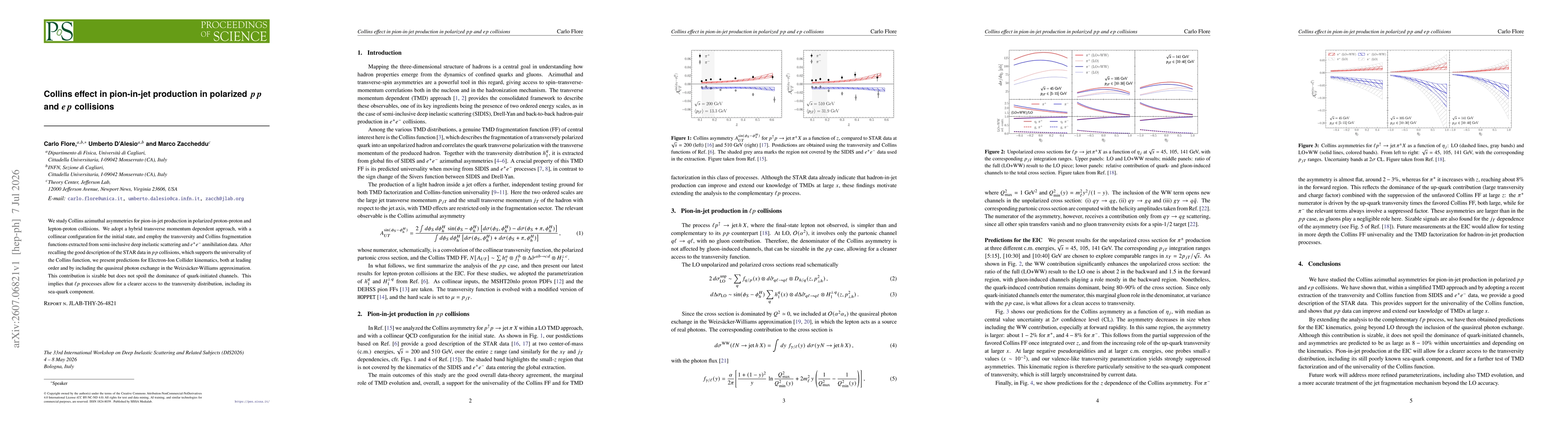 Thumbnail for Collins effect in pion-in-jet production in polarized $pp$ and $ep$ collisions