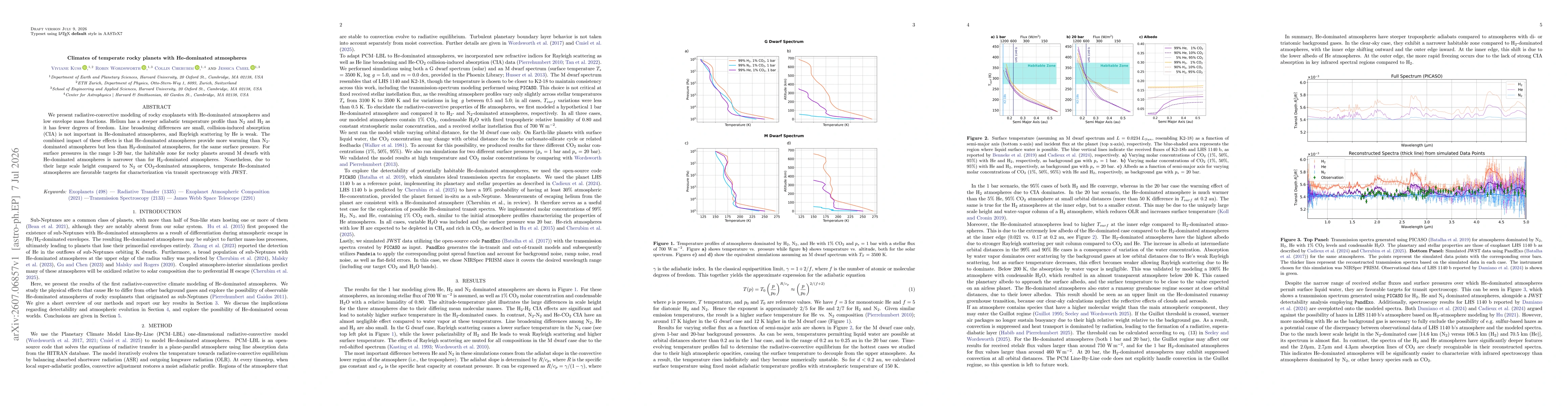 Thumbnail for Climates of temperate rocky planets with He-dominated atmospheres