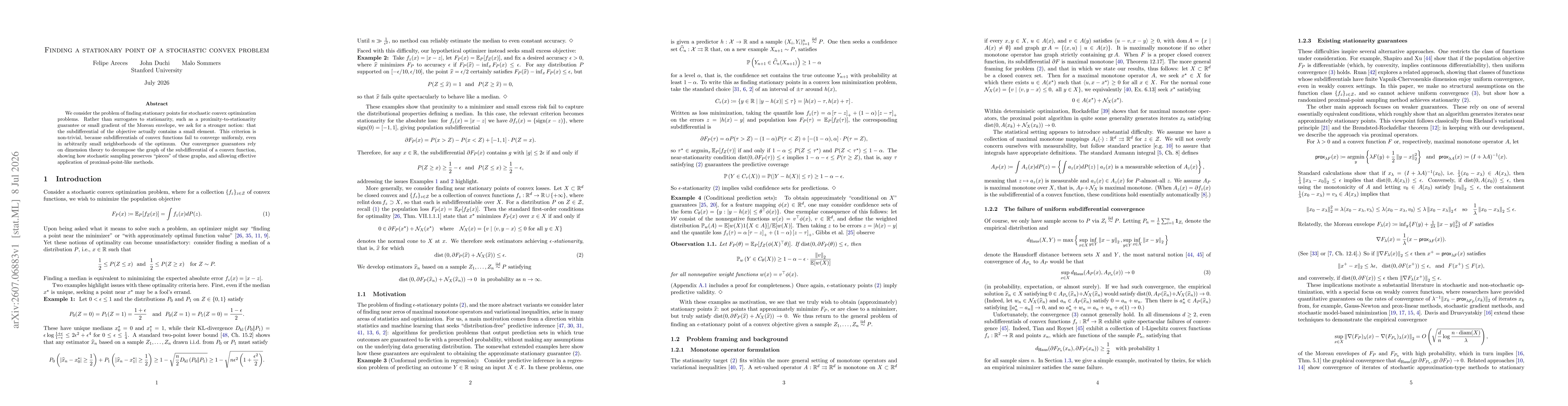 Thumbnail for Finding a stationary point of a stochastic convex problem