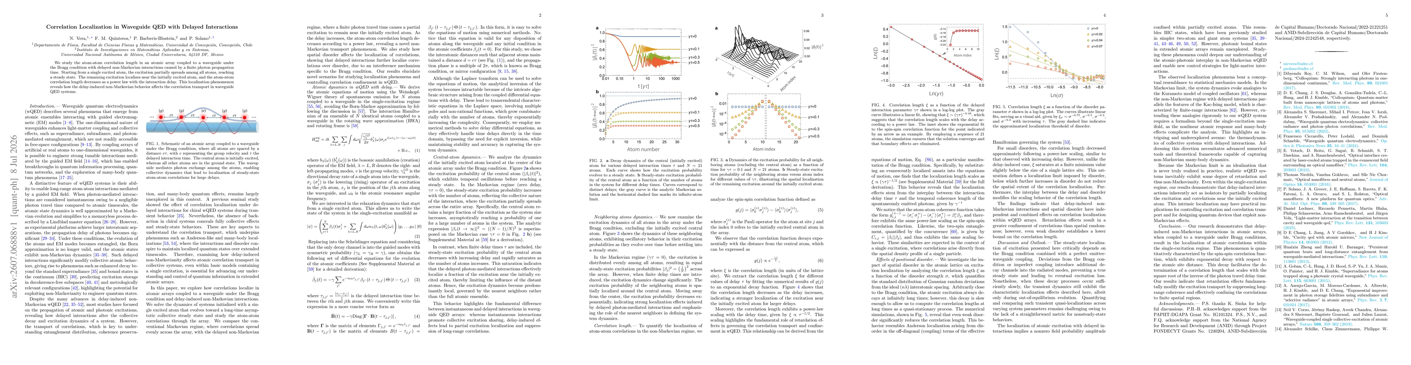 Thumbnail for Correlation Localization in Waveguide QED with Delayed Interactions