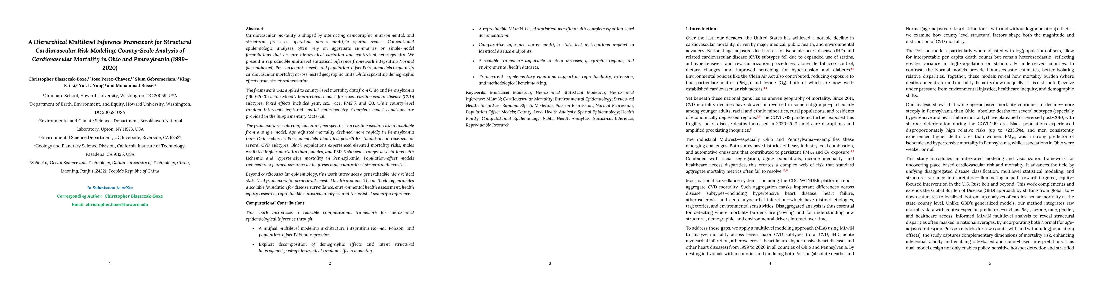 Thumbnail for A Hierarchical Multilevel Inference Framework for Structural Cardiovascular Risk Modeling: County-Scale Analysis of Cardiovascular Mortality in Ohio and Pennsylvania (1999-2020)