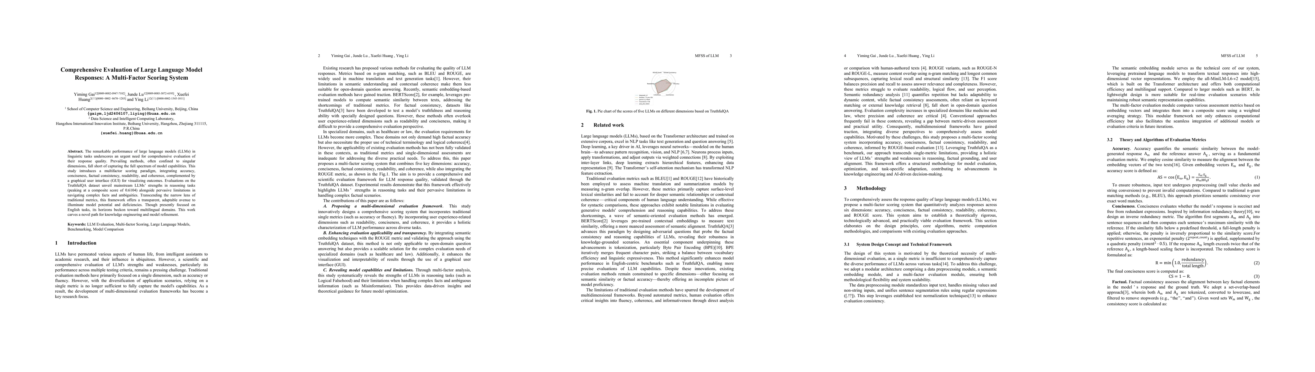 Thumbnail for Comprehensive Evaluation of Large Language Model Responses: A Multi-Factor Scoring System