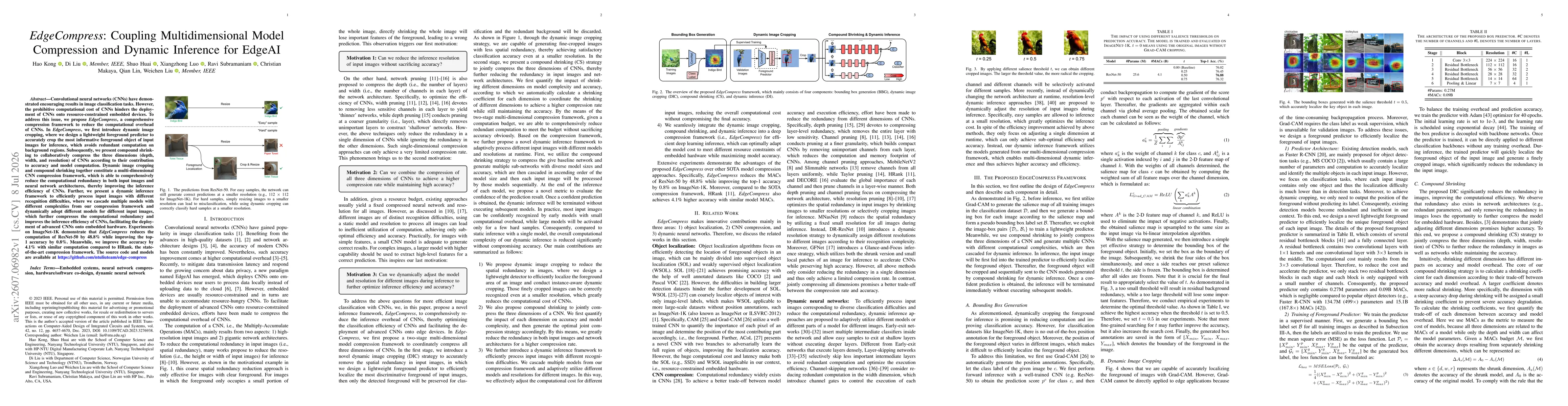 Thumbnail for EdgeCompress: Coupling Multidimensional Model Compression and Dynamic Inference for EdgeAI