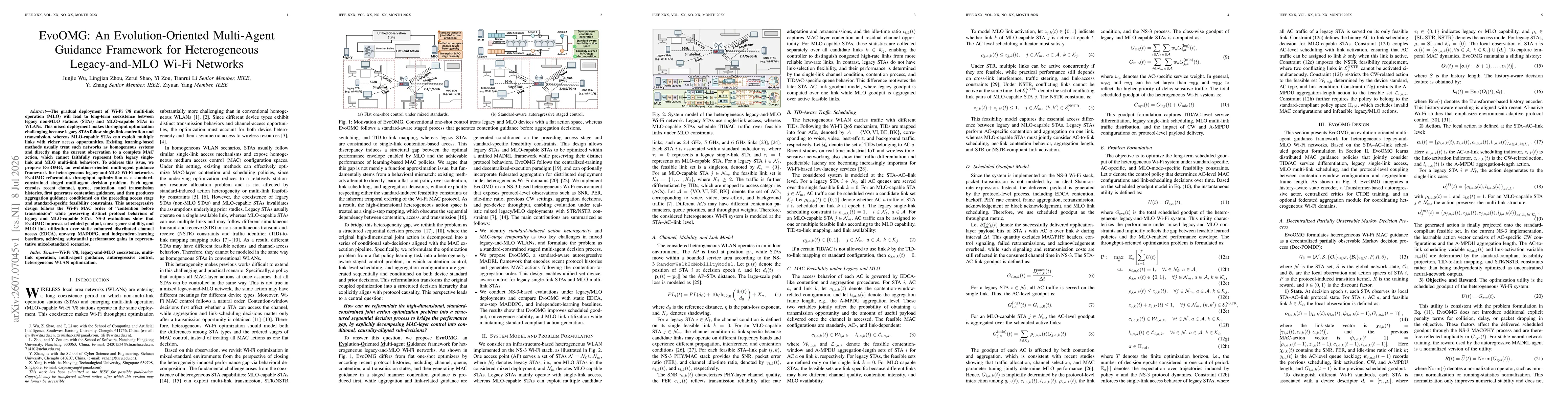 Thumbnail for EvoOMG: An Evolution-Oriented Multi-Agent Guidance Framework for Heterogeneous Legacy-and-MLO Wi-Fi Networks