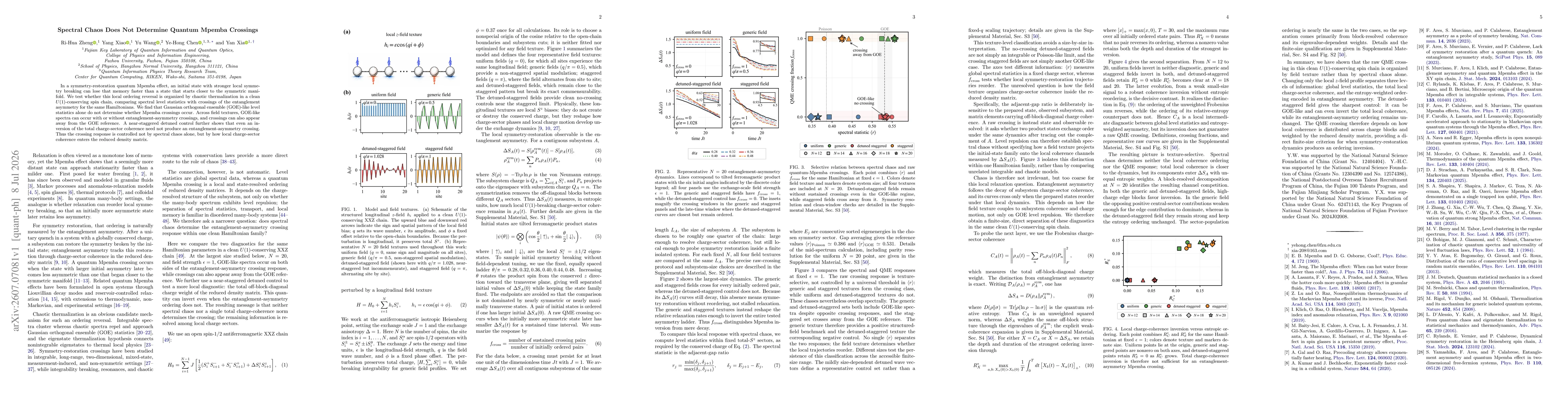 Thumbnail for Spectral Chaos Does Not Determine Quantum Mpemba Crossings