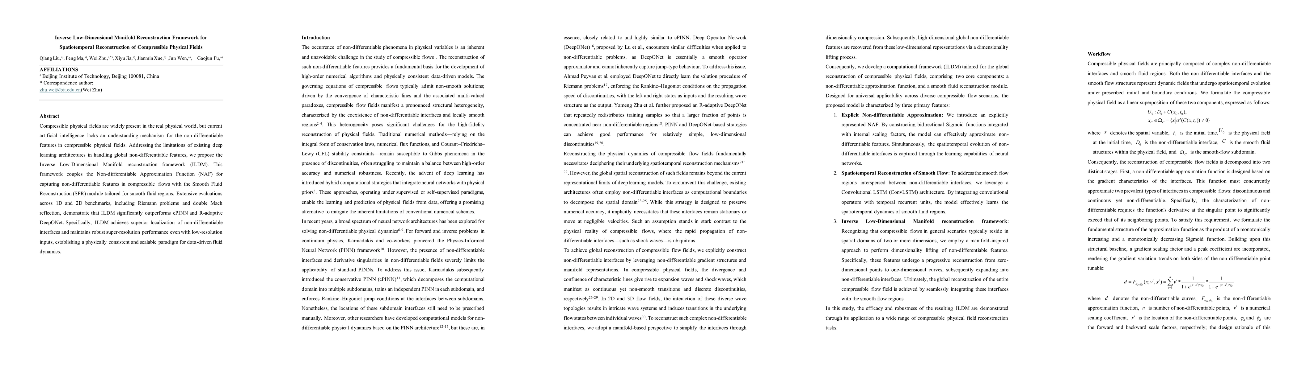 Thumbnail for Inverse Low-Dimensional Manifold Reconstruction Framework for Spatiotemporal Reconstruction of Compressible Physical Fields