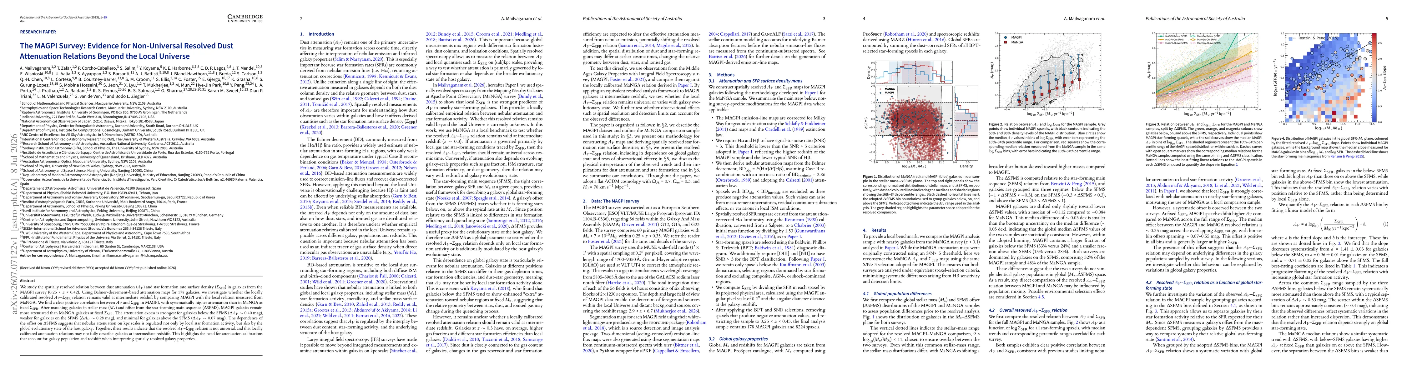 Thumbnail for The MAGPI Survey: Evidence for Non-Universal Resolved Dust Attenuation Relations Beyond the Local Universe