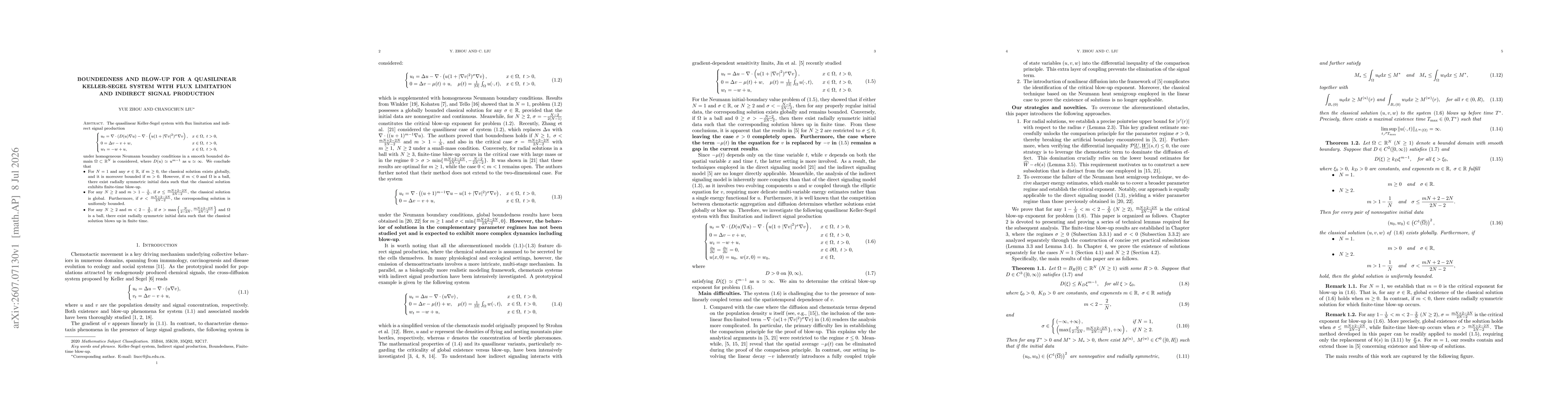 Thumbnail for Boundedness and blow-up for a quasilinear Keller-Segel system with flux limitation and indirect signal production