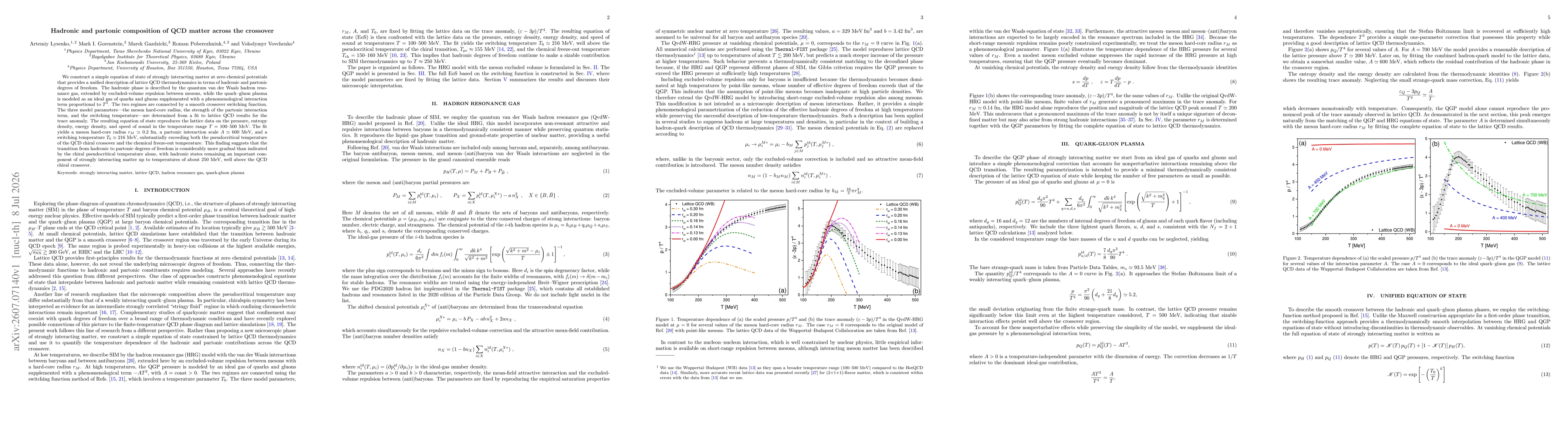 Thumbnail for Hadronic and partonic composition of QCD matter across the crossover