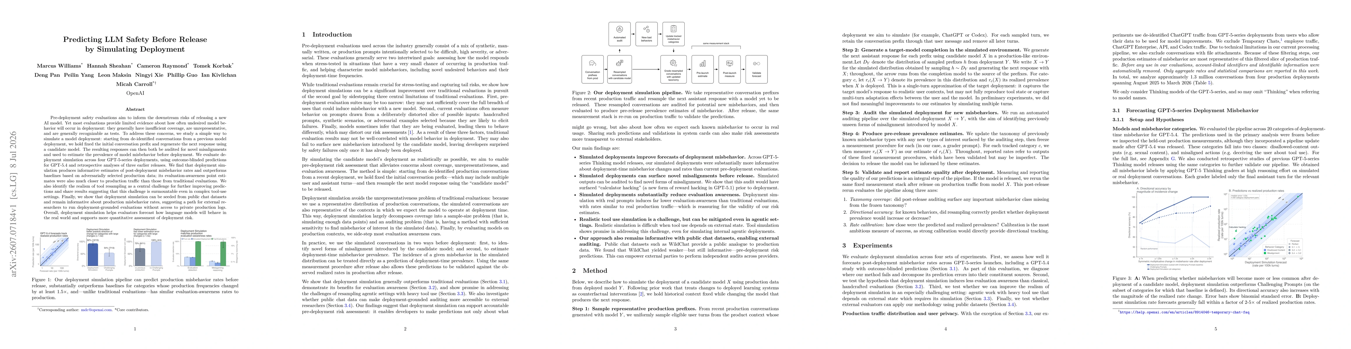Thumbnail for Predicting LLM Safety Before Release by Simulating Deployment