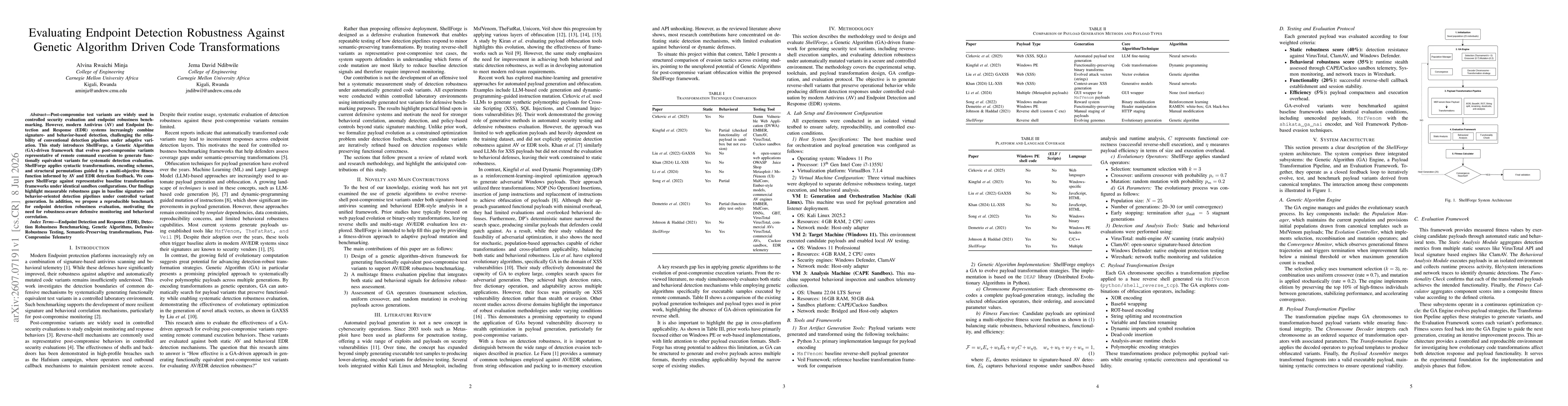 Thumbnail for Evaluating Endpoint Detection Robustness Against Genetic Algorithm Driven Code Transformations