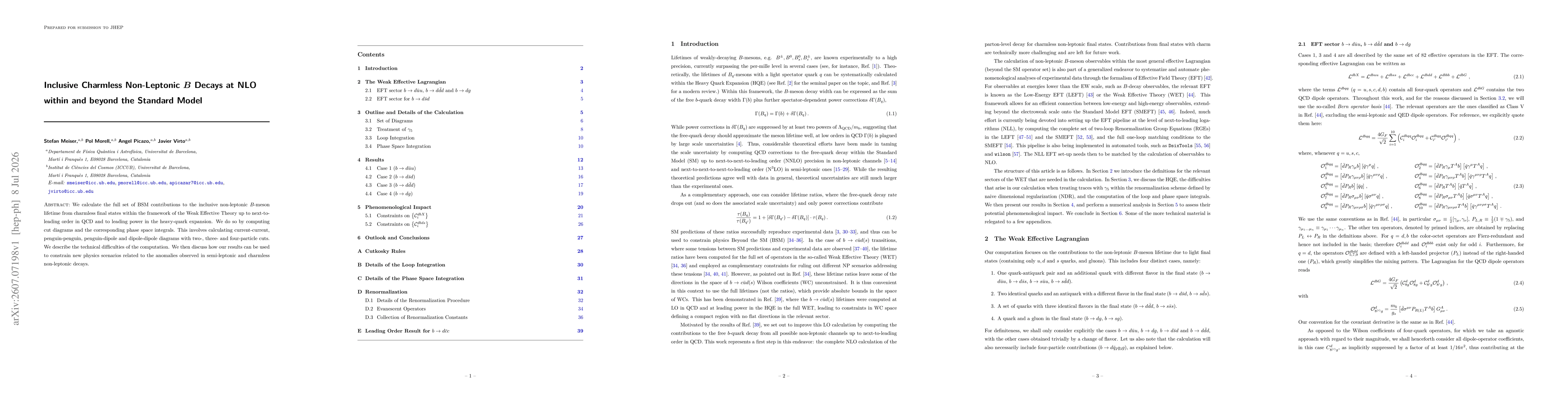 Thumbnail for Inclusive Charmless Non-Leptonic B Decays at NLO within and beyond the Standard Model