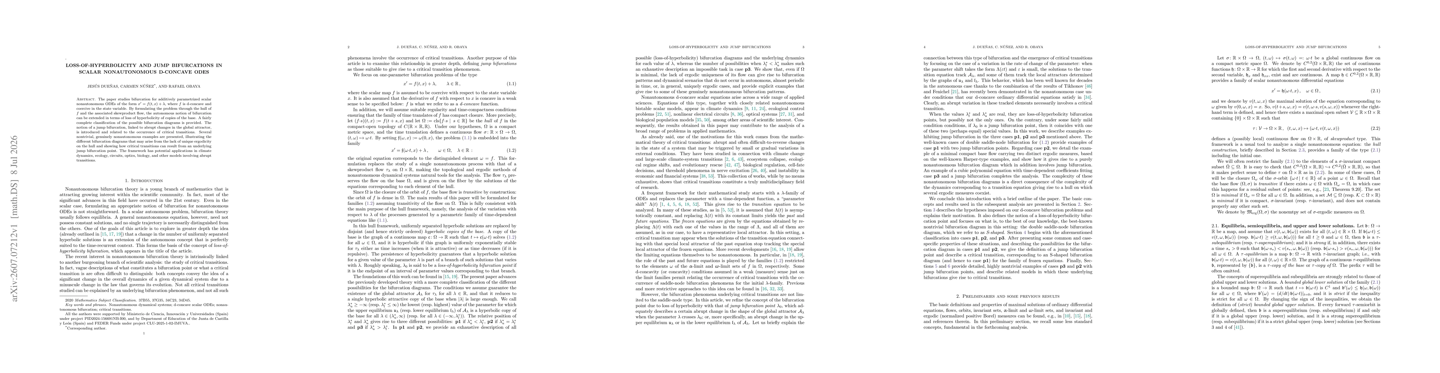 Thumbnail for Loss-of-hyperbolicity and jump bifurcations in scalar nonautonomous d-concave ODEs