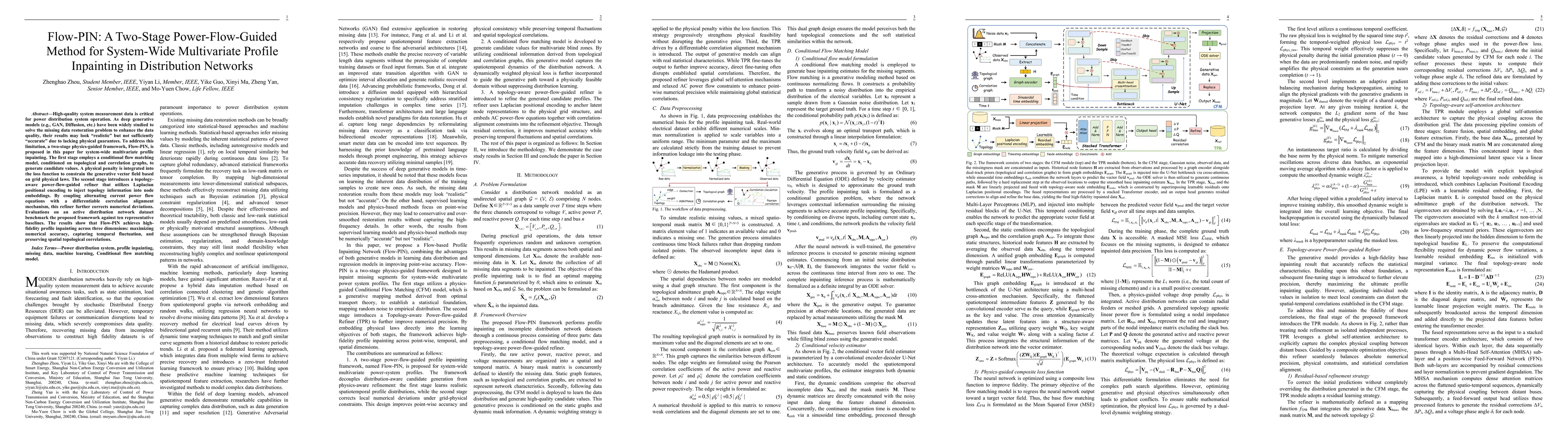Thumbnail for Flow-PIN: A Two-Stage Power-Flow-Guided Method for System-Wide Multivariate Profile Inpainting in Distribution Networks