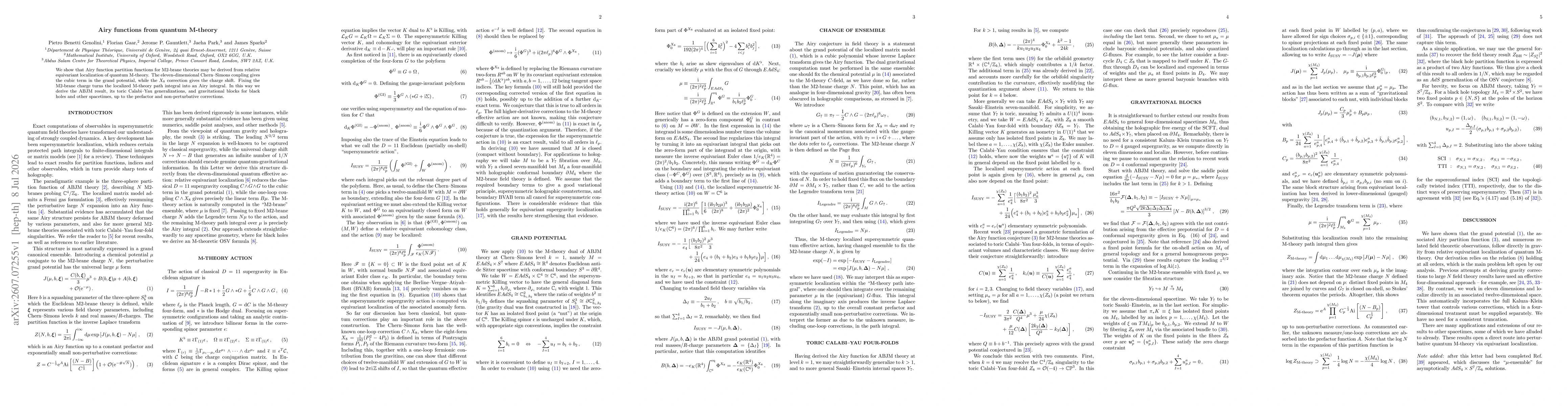 Thumbnail for Airy functions from quantum M-theory