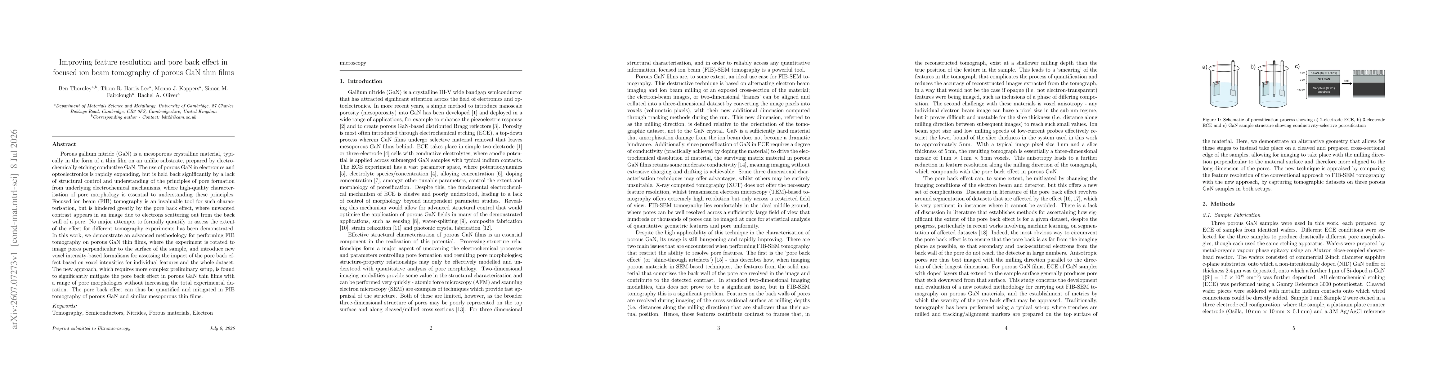 Thumbnail for Improving feature resolution and pore back effect in focused ion beam tomography of porous GaN thin films