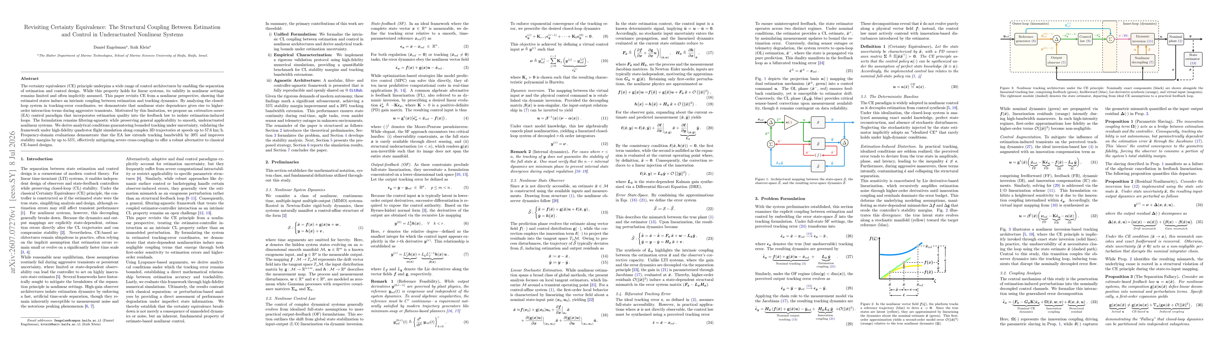 Thumbnail for Revisiting Certainty Equivalence: The Structural Coupling Between Estimation and Control in Underactuated Nonlinear Systems