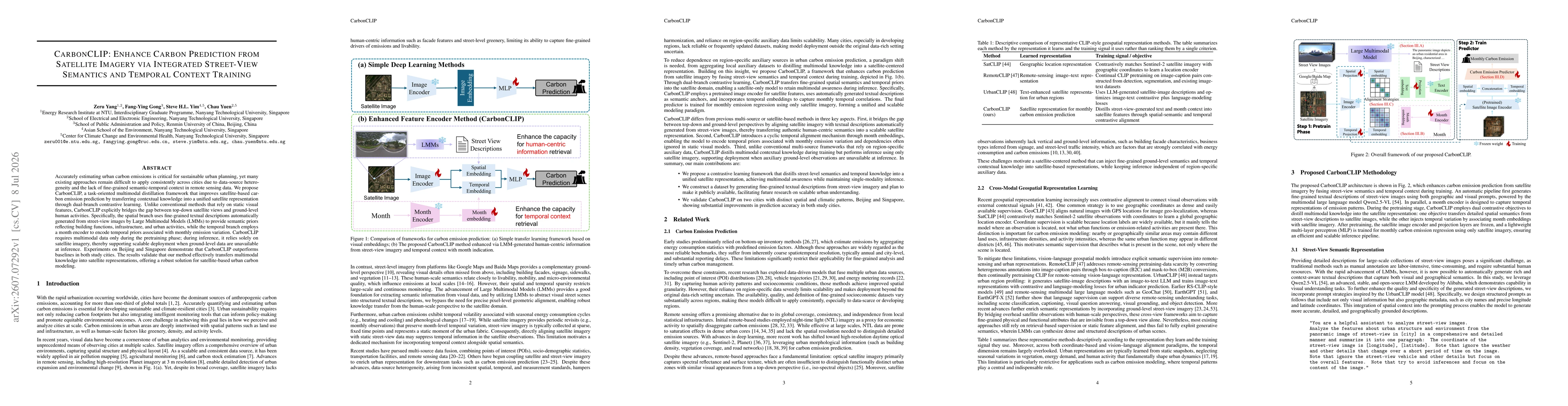 Thumbnail for CarbonCLIP: Enhance Carbon Prediction from Satellite Imagery via Integrated Street-View Semantics and Temporal Context Training